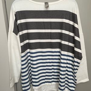 stripped shirt with elbow patches